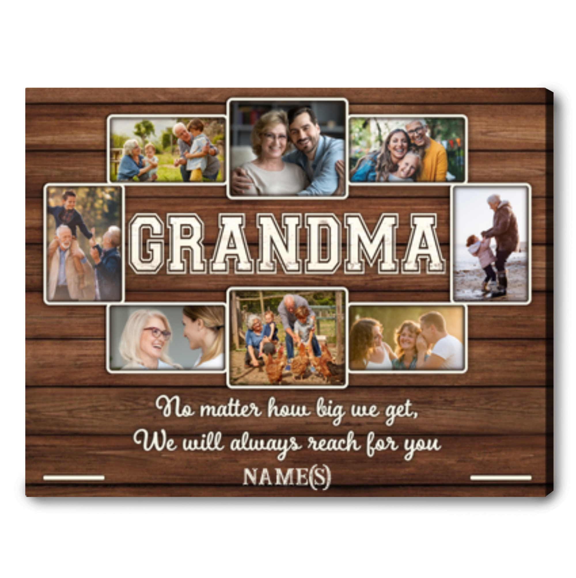 Always Reach For You Customized Photos Canvas Print For Grandma