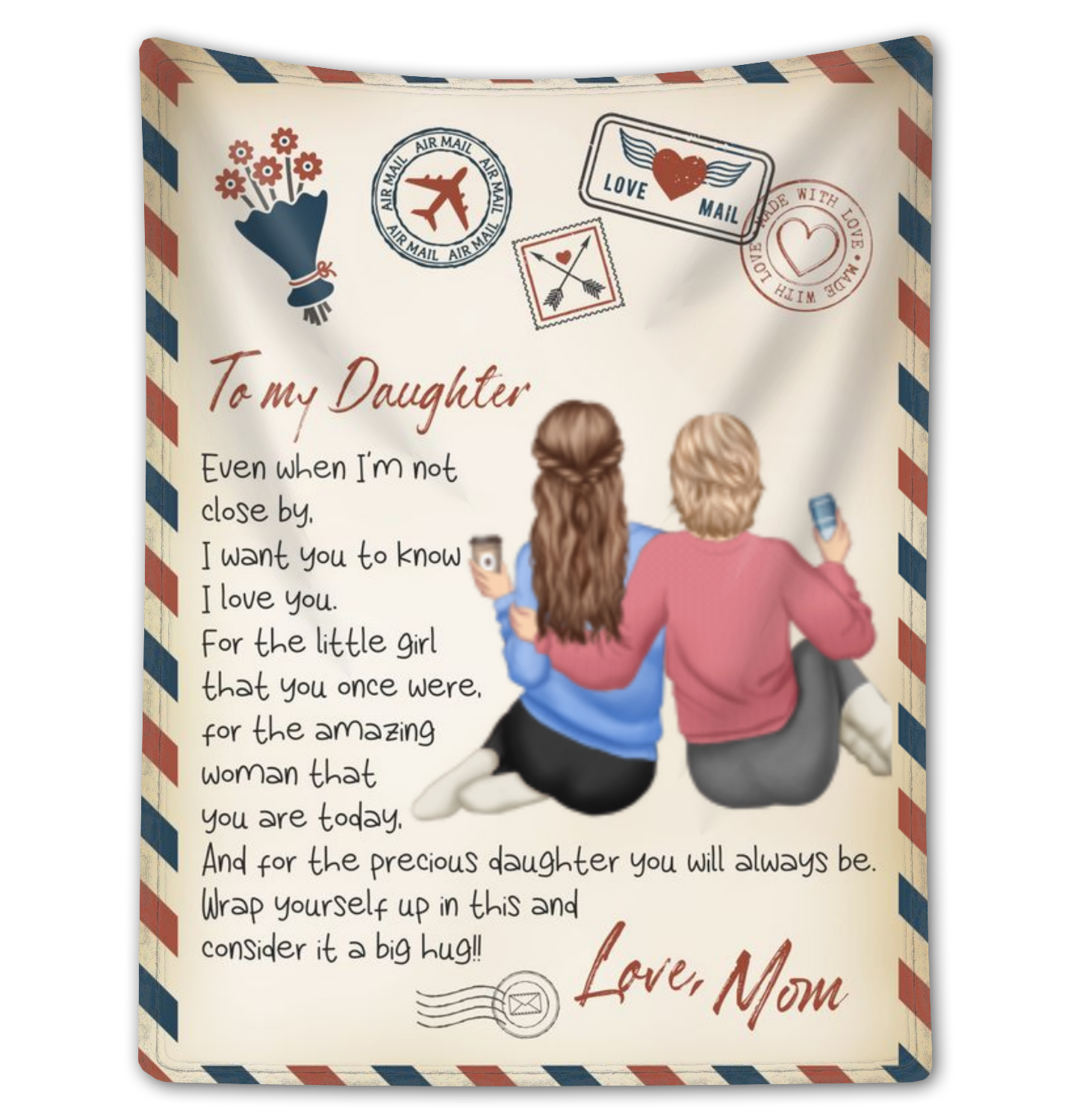 Daughter Gift From Mom For Mother's Day Or For Graduation Custom Fleece Blanket